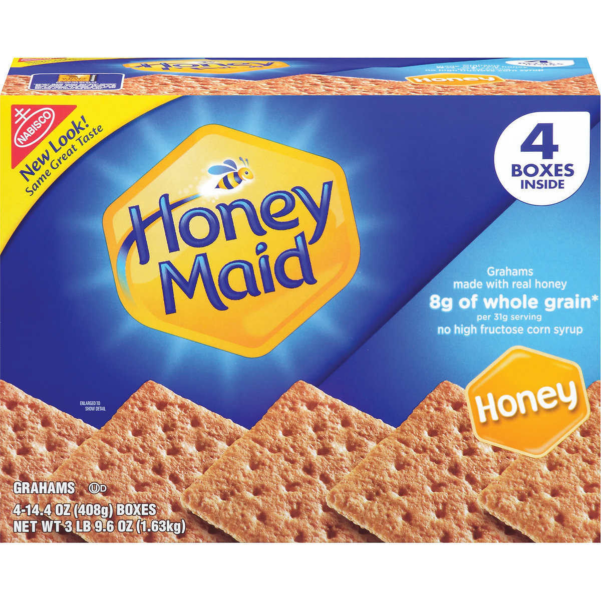 Galletas galletas Honey Maid Graham, miel, 14,4 oz 4 quilates (4 cajas por caja)