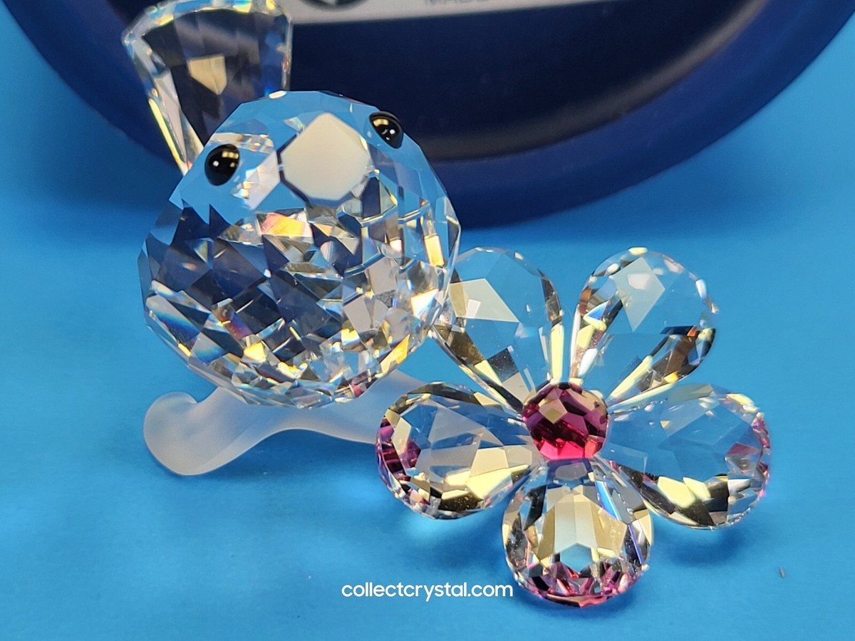 Swarovski Crystal Baby Bird on Flower # 840329 MIB Complete