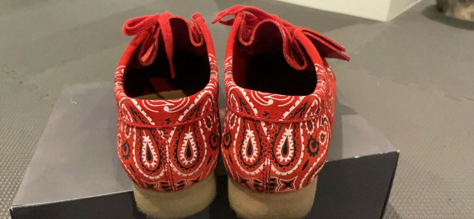 Supreme x Clarks Originals Wallabee Bandana Red Paisley