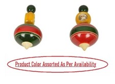 Home Decor Handcrafted Mini Entertainment Wooden Spinning Lattoo With Thread