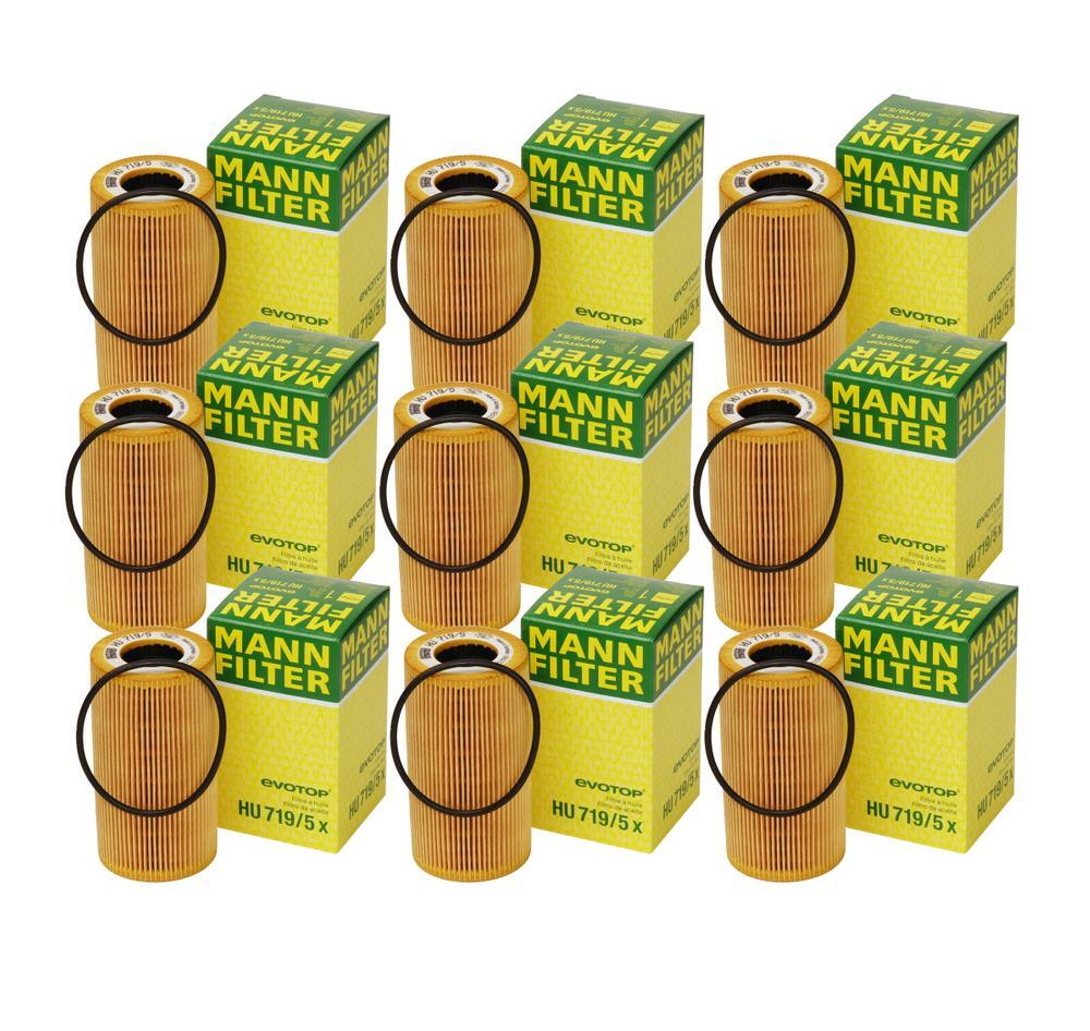 Mann Set of 9 Engine Oil Filters For Porsche Carrera GT Cayenne Cayman 911 918