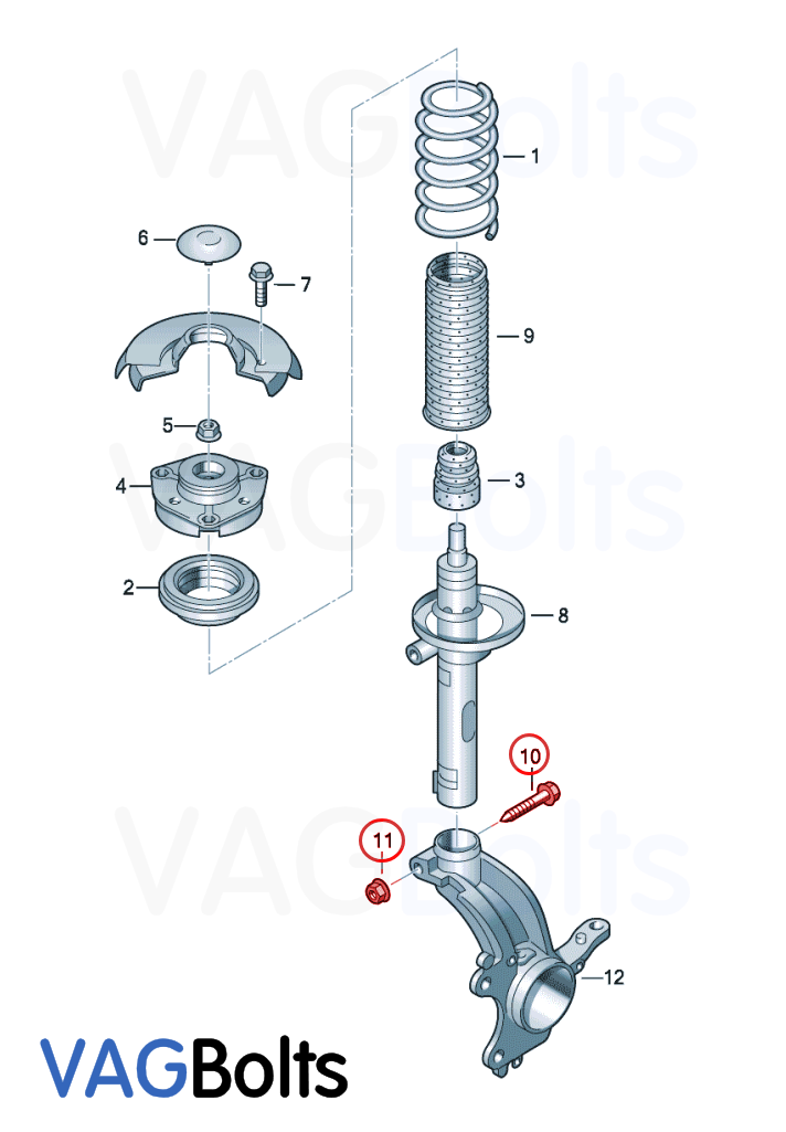 VW アルテオン 純正サスキット ACC-C10-4062 - 9629 - INSERTS FOR ADJUSTABLE STRUTS - SUPER BEETLE