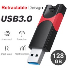 128 GB USB 3.0 Flash Drive High Speed Retractable USB Memory Stick Thumb Drive