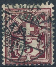 Cross & Numeral: 5c - Switzerland 1882 - F H - MiNr 52           (D)