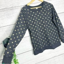 Old Navy Gray Gold Polka Dot Relaxed French Terry Sweatshirt Size Medium
