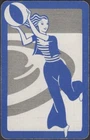 Playing Cards 1 Single Card Old Vintage * BEACH BALL GIRL * Seaside Art Picture