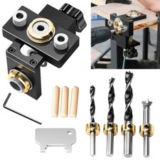 Doweling Jig Pocket Hole Jig Black Kit Wood Vertical Drilling Detachable Locator