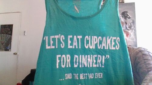 FUN JUSTICE Size 20 Tanktop "Let's Eat Cupcakes for Dinner!" Sd Best Dad Ever