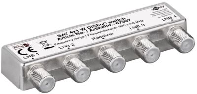 DiSEqC 4/1 Umschalter 2.0 Switch LNB SAT Schalter Wetterschutzhaube HD goobay