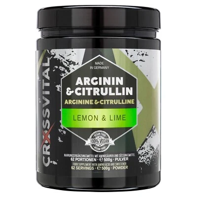 ARGININ CITRULLIN PULVER I LEMON & LIME I CROSSVITAL I 500g I MADE IN GERMANY