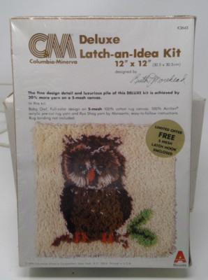 1979 Columbia-Minerva CM Deluxe Latch-an-Idea Kit K3643 Baby Owl