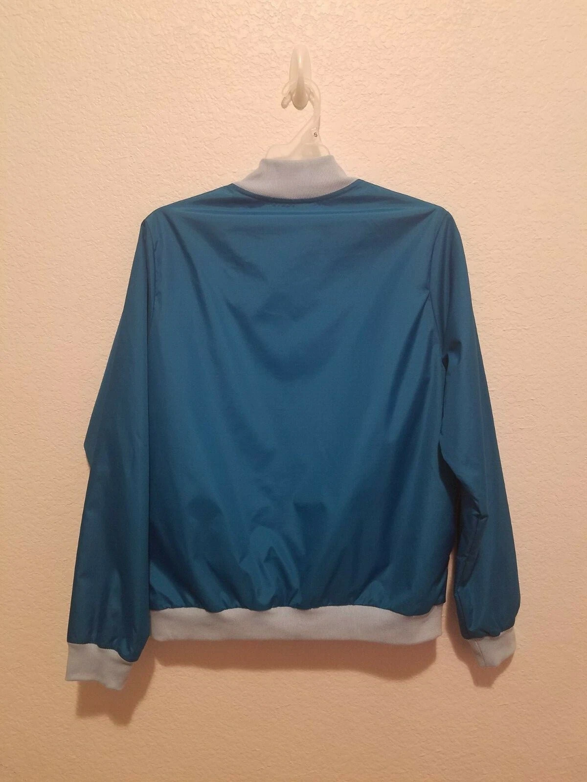 Strange Planet Nathan Pyle Alien Bubbles Blue Windbreaker Bomber Jacket XS image 2