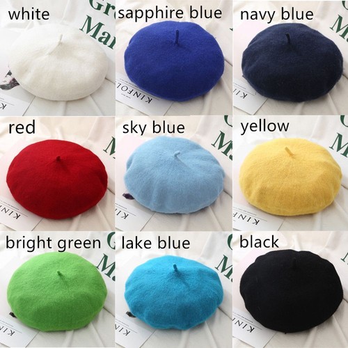 Beanie Winter Warm Flat Cap Hat Wool Beret Cap Autumn Beret Hat Felt Berets - Afbeelding 4 van 36