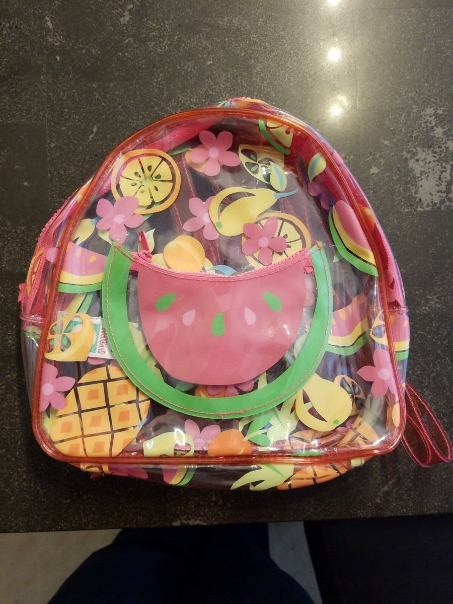 Gymboree Fruit Punch Vinyl Backpack with removable watermelon purse