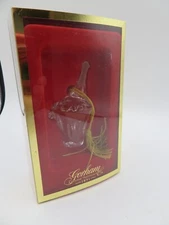 GORHAM Crystal Ice Bucket w/Champagne Bottle CHRISTMAS Ornament  2000 Y2K