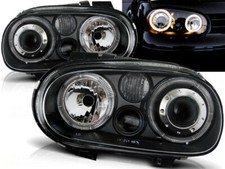 FARI FANALI ANTERIORI INTERNO NERO ANGEL EYES VW GOLF 4 97-04 H7 H7 H3