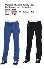 Cherokee Womens Scrubs Infinity Low-Rise Straight Leg Pant 1123AT TALL NWT