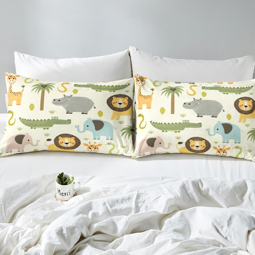 Nursery Cute Wild Animals Bedding Set for Girls Boys Child Kids Cartoon Lion Gir - Picture 5 of 6