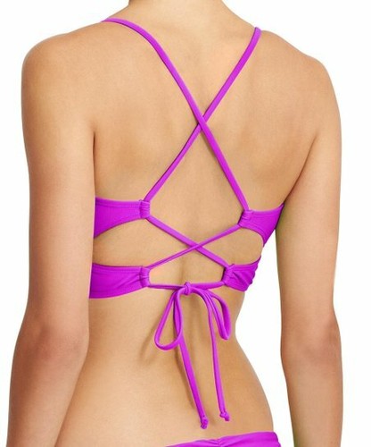 Athleta Strappy Bikini Swim Top | Dark Razzleberry XXS #181279 NWT - Picture 2 of 2