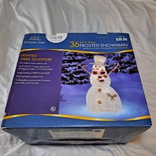 Holiday Time Light Up Frosted Snowman 36 Chri...