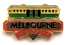 Melbourne Australia Tram Pin City Transportation Urban Icon Travel Souvenir VTG