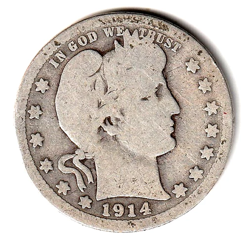 1914  Barber Quarter