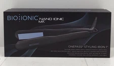 BIO IONIC One Pass Styling 1" Flat Iron Black New In Open Box