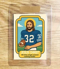 Jesus Christ Vector Art Style Football Trading Card