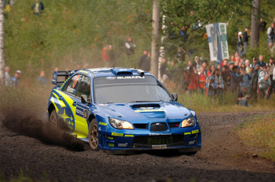 Chris Atkinson (AUS) Subaru Impreza WRC on the shakedown stage WRC Old Photo 4