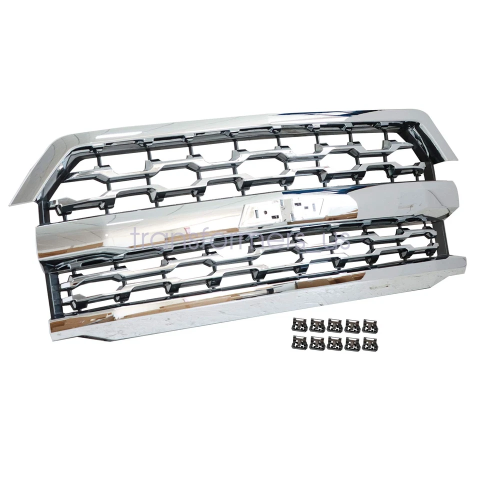 Conjunto de rejilla de parachoques delantero cromado para Chevrolet Silverado 1500 LTZ 2016-2018 Foto 4 de 4