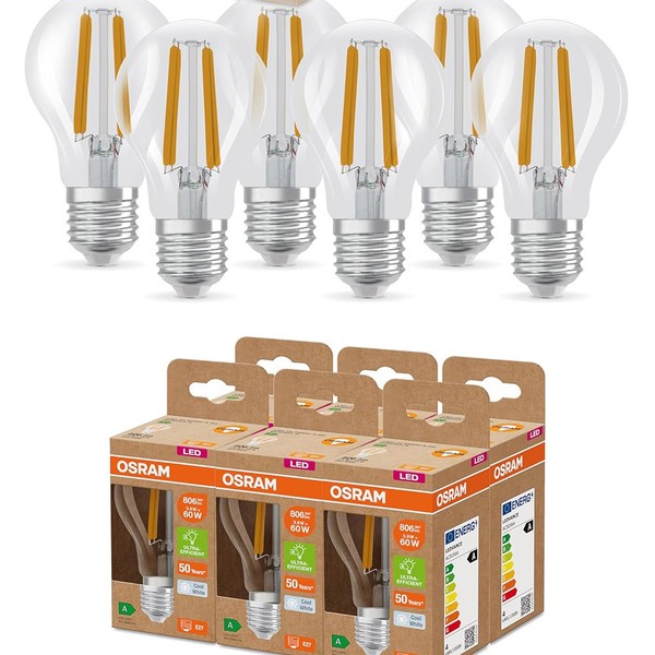 6Er Set Osram E27 Besonders Effiziente Led Lampe 3,8W Wie 60W 4000K NeutralweißE-image