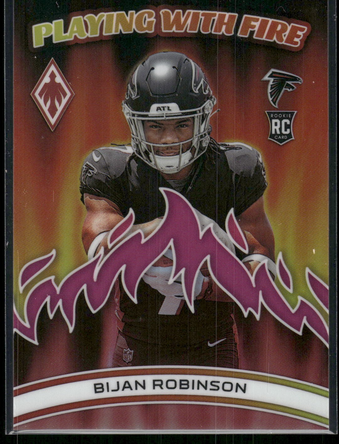 #PWF-3 Bijan Robinson 2023 Panini Phoenix Playing With Fire Pink #/175