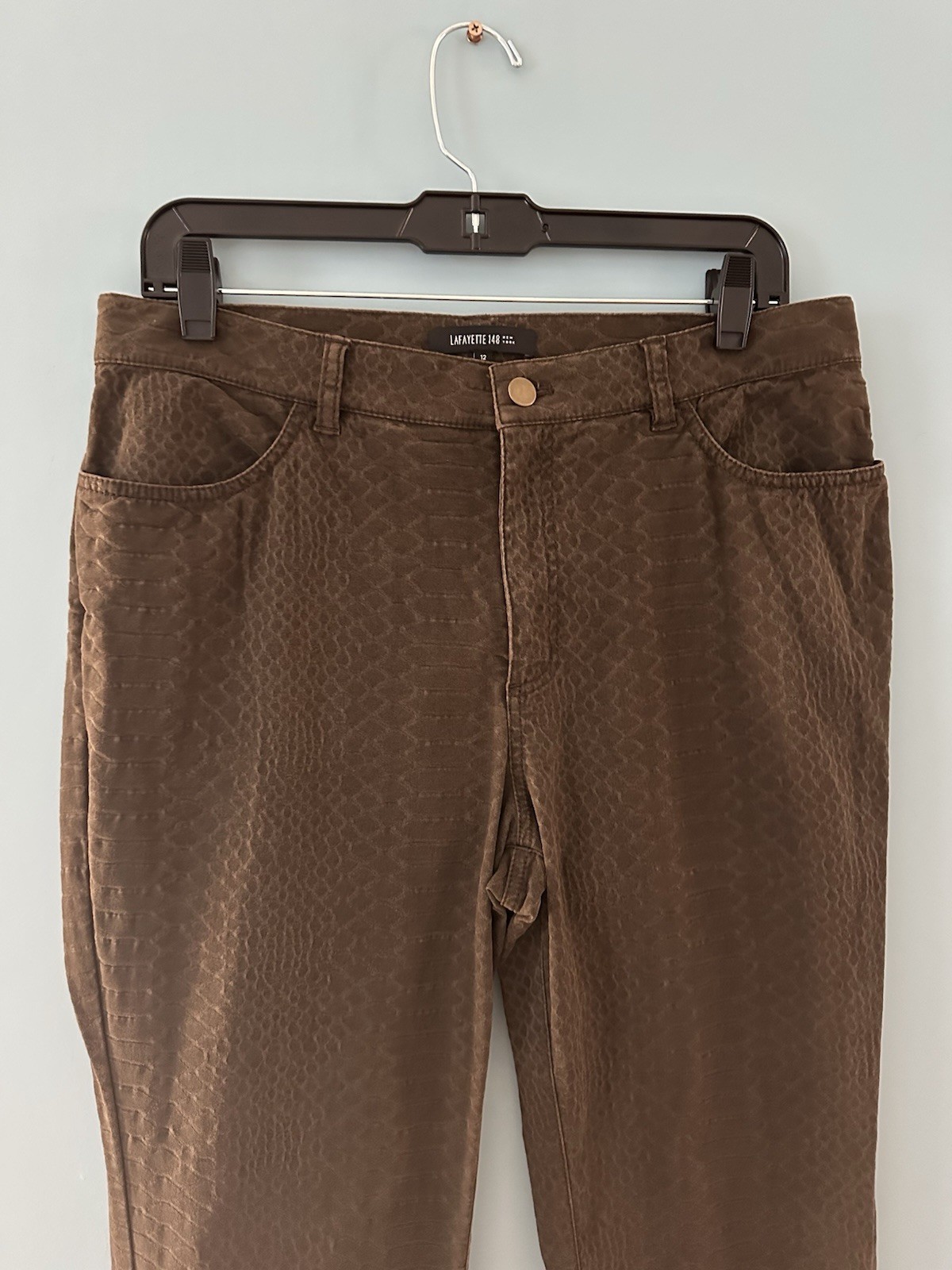 Lafayette 148 Python Snake Print Brown Pants -siz… - image 1