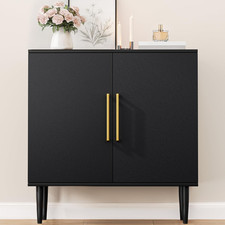 Modern Storage Cabinet, Free Standing Buffet Cabinet, Black Sideboard and Buffet