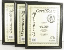 3 black wood picture frames 8 X 10