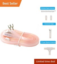 300 Ohm FM Antenna T Shape Dipole Radio Ant - Enhance Vintage Stereo Reception