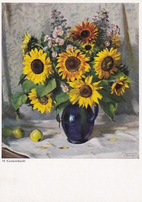 Künstler Postkarte - FH. Gemeinhardt ''Sonnenblumen'' (64)