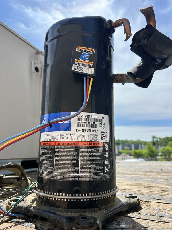 Copeland Scroll Compressor ZP54K3E-TFD-130 R-410A 460V 3-Phase Black