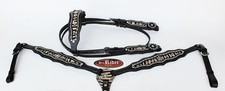 Horse Show Tack Bridle Western Leather Rodeo Headstall Breast Collar Black 8561