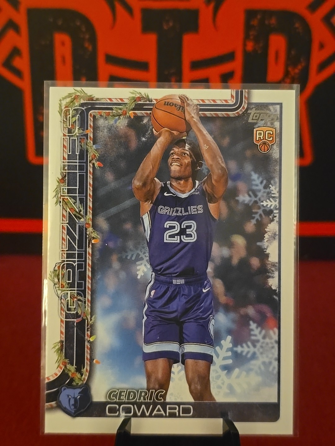 2025-26 Topps Holiday #H171 Cedric Coward RC- Memphis Grizzlies 
