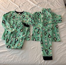 2 Sets Penguin Themed North Pole Holiday Pajama Set For Kids Size L 14/16