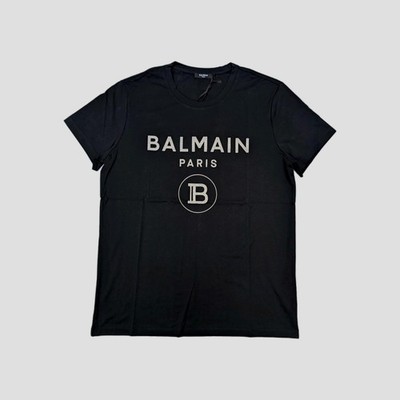 Balmain Logo T-Shirt Tee schwarz weiß Größe XL - 100% Authentic UVP 350£