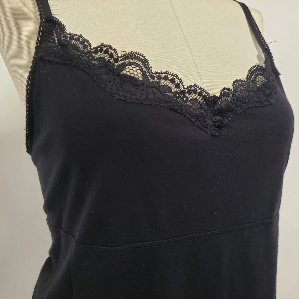 Cami Elle Mujer Y2K Borde de Encaje Imprescindible Talla XL Negra 90S Neutra Clásica Foto 2 de 4