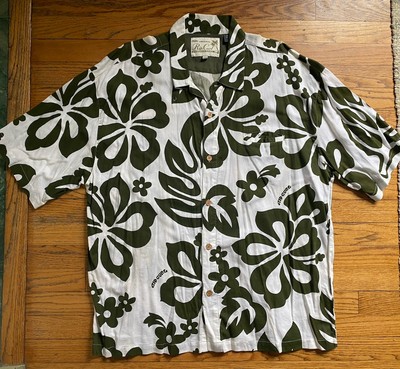 Rip Curl Hawaiian Shirt White Green Men s XL