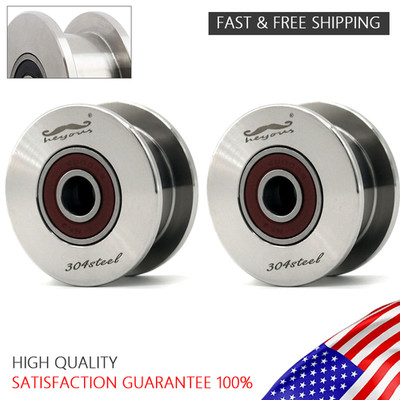2PCS H Groove Ball Bearing Pulley Track Roller for Sliding Door Guide Wheel