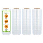 4 Rolls Clear 12" x 1500 Ft. 80 Gauge Cast Hand Stretch Wrap Pallet Shrink Film