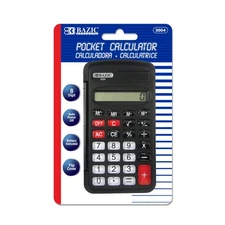 BAZIC 8-Digit Pocket Size Calculator w/ Flip Cover, pack of 24