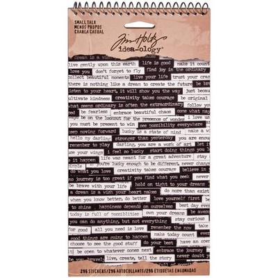 Small Talk Stickers by Tim Holtz Idea-ology, 8.25 x 4.25 Small, Black, White 