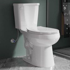 17 Inch Compact Tall Toilet for Seniors, Tornado Flush Single Flush 1.28 GPF,