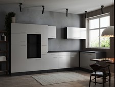 Cucina Blend Angolare Grigia Opaca Bianca 370 X 172 CM Respekta